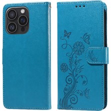 Mays Home1 IPhone 16 Için Flip Case Pro Max Çiçek Cardyuvaları Deri Flip (Yurt Dışından)