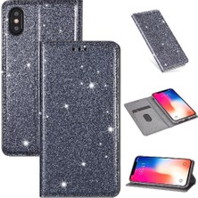 Mays Boutique IPhone Xs Max Pu Deri Flip Case Cüzdan Kart Için Glitter Flip Case (Yurt Dışından)