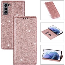 Mays Boutique Samsung Galaxy S21 Fe 5g Için Glitter Flip Case Pu Deri Flip Case Kartı (Yurt Dışından)