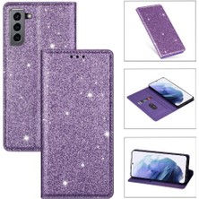 Mays Boutique Samsung Galaxy S21 Artı 5g Pu Deri Manyetik Kart Için Glitter Flip Case (Yurt Dışından)