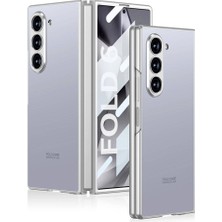 Zeyline Galaxy Z Fold 6 Kılıf Titanyum Metal Tasarımlı Zore Kıpta Caz Kapak-Gri