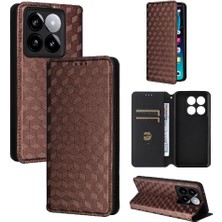 Mays Home1 Xiaomi 14T Pro Pu Deri Kart Yuvaları Için Flip Case Tutucu 3D Desen (Yurt Dışından)