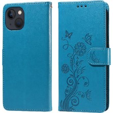 Mays Home1 IPhone 14 Için Flip Case Artı Kart Yuvaları Deri Flip Çiçek (Yurt Dışından)