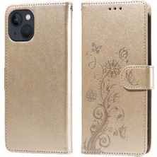 Mays Home1 IPhone 14 Için Flip Case Artı Kart Yuvaları Deri Flip Çiçek (Yurt Dışından)