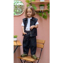 Oliven The Kid Unisex Beli Lastikli Cepli Balon Kot Pantolon Siyah
