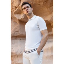 Morven  Erkek Ekru Trend Polo Yaka Dynamic Fit T-Shirt