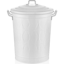 Metal Prizma Çamaşır Sepet Beyaz PZM0019 55 x 35 Beyaz 60 L