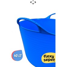 Mavi Flexy Esnek Oyuncak Sepeti - Çamaşır Sepeti - Düzenleyici 40 Lt Kırmızı-Mavi 50 x 70 20-49 L P