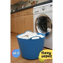 Mavi Flexy Esnek Oyuncak Sepeti - Çamaşır Sepeti - Düzenleyici 40 Lt Kırmızı-Mavi 50 x 70 20-49 L P