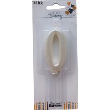Ngüzel Party 0 Yaş Büyük Boy (7 Cm) 0 Rakam Lüks Pasta Mum Beyaz