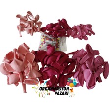 Balon Seti  Pastel Fuşya-Şeker Pembe-Makaron Pembe 100 Lü Balon Zinciri Seti