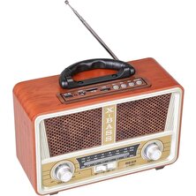 Nostaljik Radyo Ahşap Görünümlü Bluetooth Fm Sd Kart  112BT