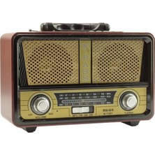 Nostaljik Radyo Ahşap Görünümlü Bluetooth Fm Sd Kart  112BT