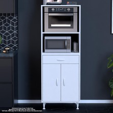MODİLAYN BİRCE LİNA L-65 x 162,4 cm Çekmeceli Kapaklı Ankastre Fırın Ve Mutfak Dolabı