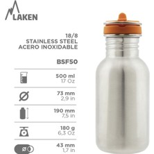 Laken  Şişe Acero T.flow 0,5l Chupı Paslanmaz Çelik