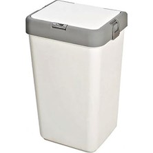 Motek Beyaz Pratik Kapaklı 40 Litre Kirli Çamaşır Sepeti Mt-08