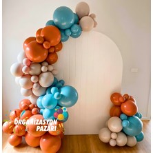 Balon Seti Karamel-Derin Okyanus-DumanGri 60 Lı Balon Zinciri Seti