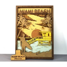 Wood-X Ahşap Mdf Çok Katmanlı Miami Beach Dekoratif Tablo