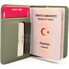 Vegan Deri Kredi Kartlıklı Para Bölmeli Pasaport Kılıfı Pasaportluk