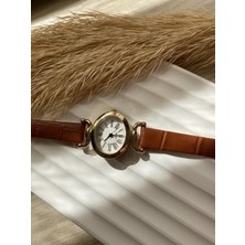 Quartz Retro Minimal Vintage Deri Kordon Kadın Kol Saati Kelebek Model