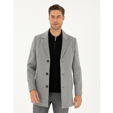 Pierre Cardin Erkek Antrasit Ekstra Slim Fit Yün Karışımlı Kaşe Kaban 50297487-VR006
