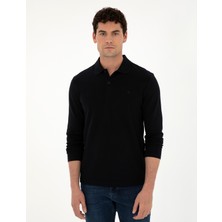 Pierre Cardin Erkek Siyah Slim Fit Basic Sweatshirt 50294438-VR046