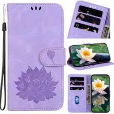 SZY Mall Motorola Kenar 40 Cüzdan Kickstand Kabartma Lotus Çiçek Için Flip Case (Yurt Dışından)