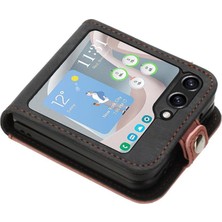 SZY Mall Samsung Galaxy Z Flip 6 Için Kickstand Koruyucu Cüzdan Kart Pu ile (Yurt Dışından)