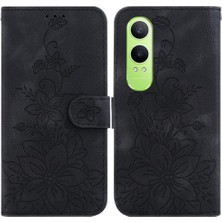 SZY Mall Oneplus Nord Ce4 Lite Manyetik Kickstand Kabartmalı Zambak Kart Için Flip Case (Yurt Dışından)