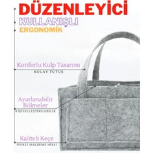 Yunusoğlu Home Keçe Anne Bebek Bakım Çantası Yenidoğan Için Organizer Düzenleyici Gri