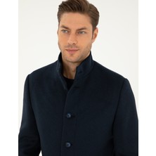 Pierre Cardin Erkek Lacivert Yün Karışımlı Slim Fit Palto 50297488-VR033