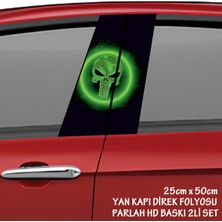Fresh Kuru Kafa Yeşil Neon Renkli Baskılı Folyo Kaplama - 2li Kapı Direkleri Için Sticker Modifiye