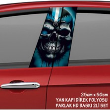 Fresh Kızgın Kuru Kafa Renkli Baskılı Folyo Kaplama - 2li Kapı Direkleri Için Sticker Modifiye