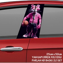 Fresh Basketbolcu Hayvan Sevimli Renkli Baskılı Folyo Kaplama - 2li Kapı Direkleri Için Sticker Modifiye