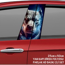 Fresh Saldırgan Deli Köpek Renkli Baskılı Folyo Kaplama - 2li Kapı Direkleri Için Sticker Modifiye