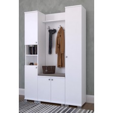 The Violet Monoco Portmanto Vestiyer- Beyaz