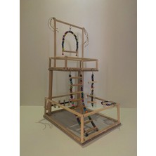 Paks Pet Kuş Oyun Parkı No:11 32 cm x 25 cm x 50 cm Ahşap Yapı ile Minik Dostlar İçin Eğlenceli Alan