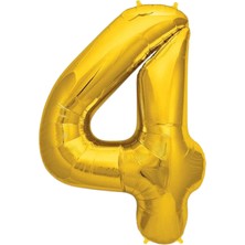 Ngüzel Party Folyo Balon 4 Rakamı Gold Altın Rengi 40 Inc 100 cm