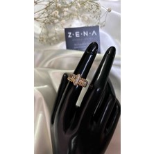 Zena Accessories Vintage Zirkon Taş Detaylı Paslanmaz Çelik Yüzük