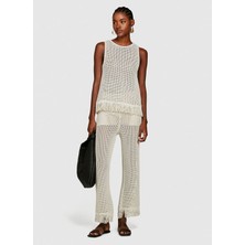 Sisley Bisiklet Yaka Bej Kadın Atlet 196PMH00C