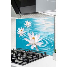 Mediterian 50x50 cm Çok Renkli Cam Ocak Arkası Koruyucu, Mutfak Tezgah Koruma