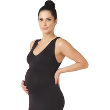 Miray Life Toparlayıcı Etkili Kalın Askılı Dikişsiz Kadın Emzirme Sütyeni Atleti Siyah