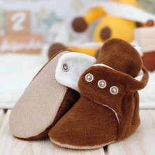 Ella Bonna Polar Bebek Pandufu, Kaydırmaz Taban, Ev Botu, Kreş Ayakkabısı Patik, Taba