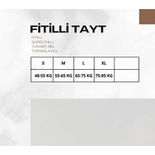 Puk Butik Fitilli Yüksek Bel Şardonlu Tayt