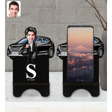BK Kişiye Özel Plakalı Erkek Hyundai Tucson Karikatürlü Ahşap Biblo Telefon Standı-2
