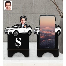 BK Kişiye Özel Plakalı Erkek Peugeot 5008 Karikatürlü Ahşap Biblo Telefon Standı-1