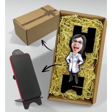 Bk Gift Hediye Kutusunda Kişiye Özel Kadın Doktor Karikatürlü Ahşap Biblo Telefon Standı-1