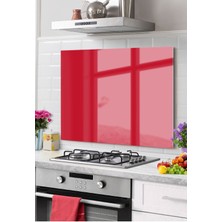 Mediterian Kırmızı Mutfak Cam Ocak Arkası Koruyucu, Şık ve Temiz Görünüm İçin Tasarlandı