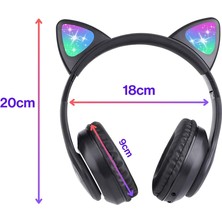 Kablosuz Kulaküstü Rgb Işıklı Kedi Patili Bluetooth 5.0 Çocuk Kulaklığı Kulaklık STN28