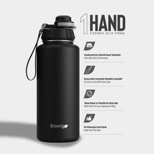 Stevig 1 Hand Leak-Proof Sızdırmaz Çelik Termos 1000 ml Black ST-210